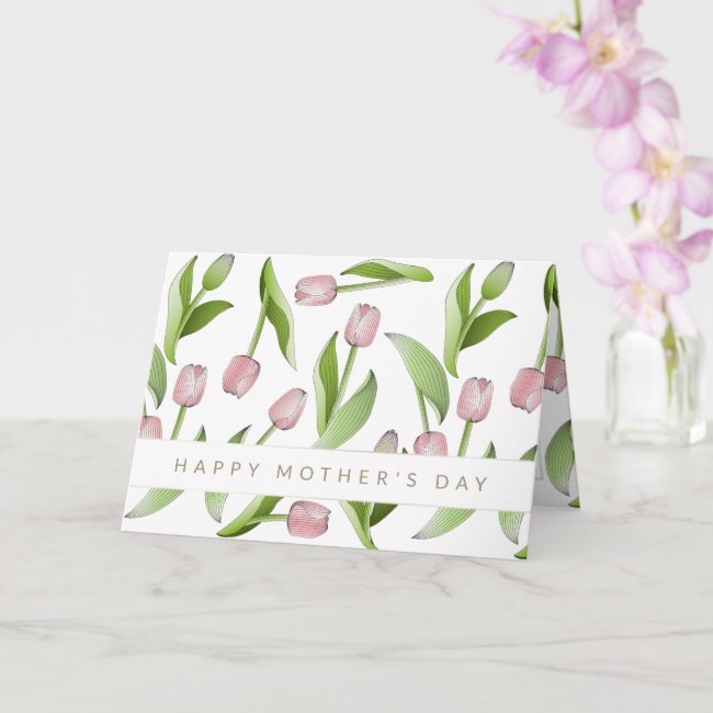 Modern Chic Pink Tulips Floral Mother's Day