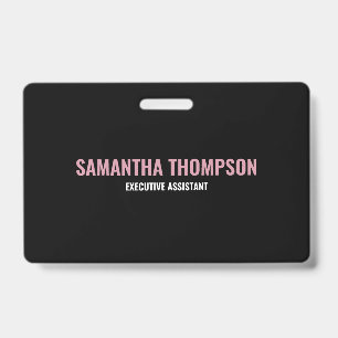 Modern Chic Pink, White & Black  Badge