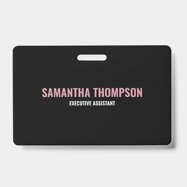 Modern Chic Pink, White & Black  Badge (Front)