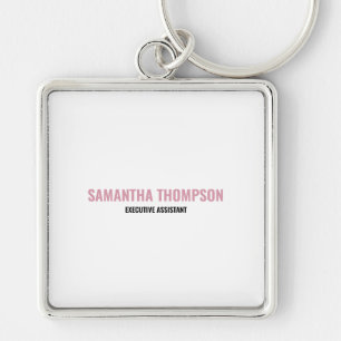 Modern Chic Pink, White & Black Keychain