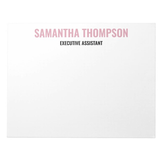 Modern Chic Pink, White & Black  Notepad (Front)