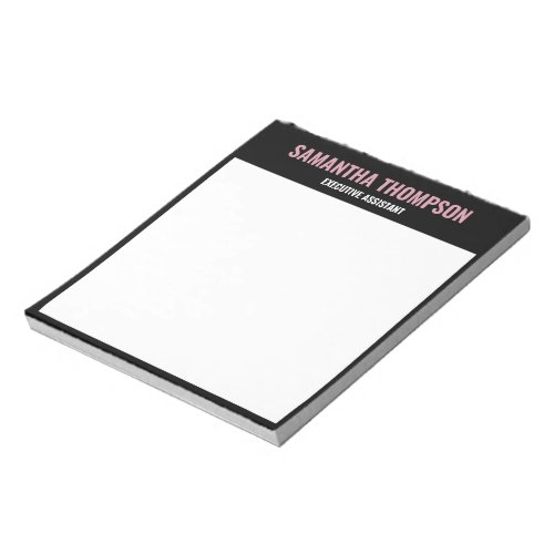 Modern Chic Pink White  Black   Notepad