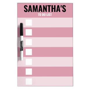 Modern Chic Pink & White   Dry Erase Board
