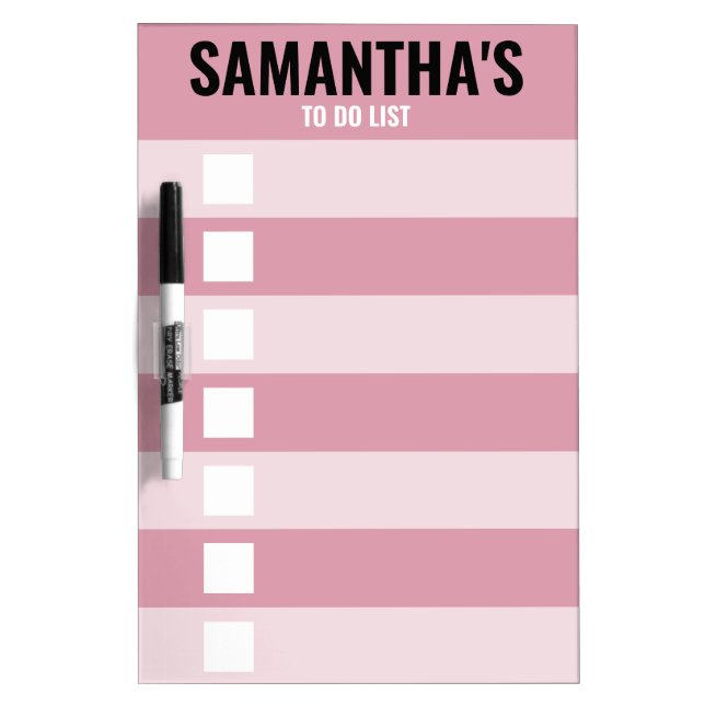 Modern Chic Pink & White   Dry Erase Board (Front)