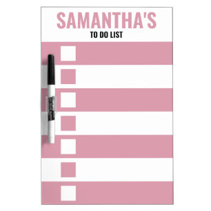 Modern Chic Pink & White Dry Erase Board