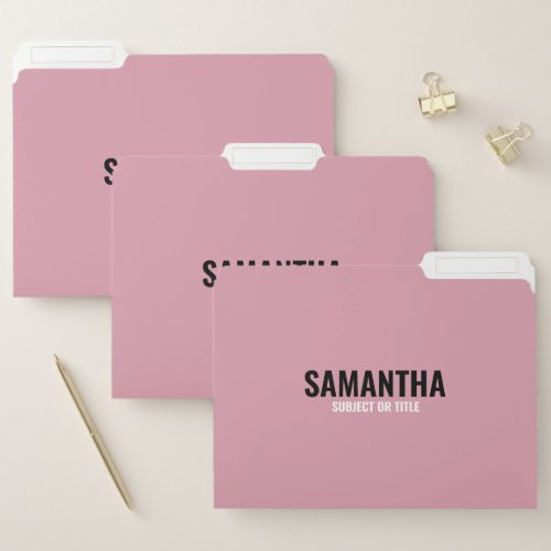 Modern Chic Pink  White   File Folder