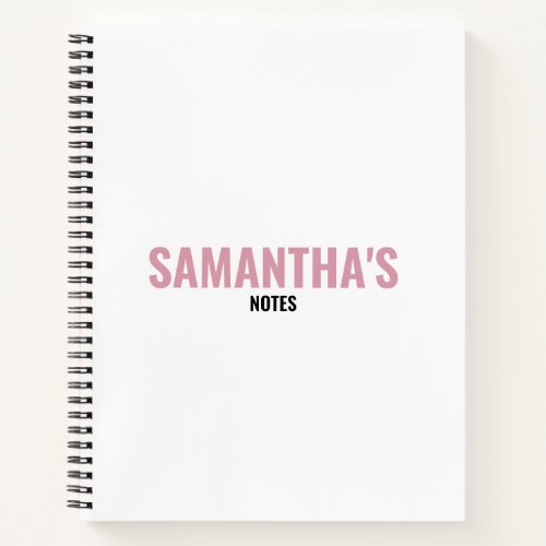 Modern Chic Pink  White   Notebook