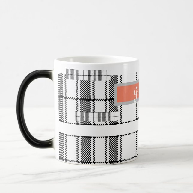  Modern Chic Plaid  Black and White Mug (Left)