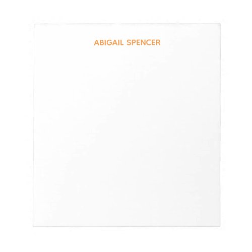 Modern Chic Plain Simple Clean Professional  Notepad