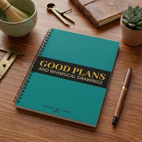 Modern Chic Plans with Custom Name | Cool Planner  Notebook
