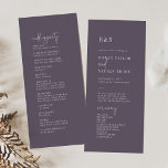 Modern Chic Plum Purple Flat Wedding Program<br><div class="desc">This minimalist chic plum purple flat wedding program is perfect for a simple wedding. The minimalist boho design features rustic unique and stylish bohemian typography in a dark moody eggplant purple color. Include the name of the bride and groom, the wedding date and location, thank you message, order of service,...</div>