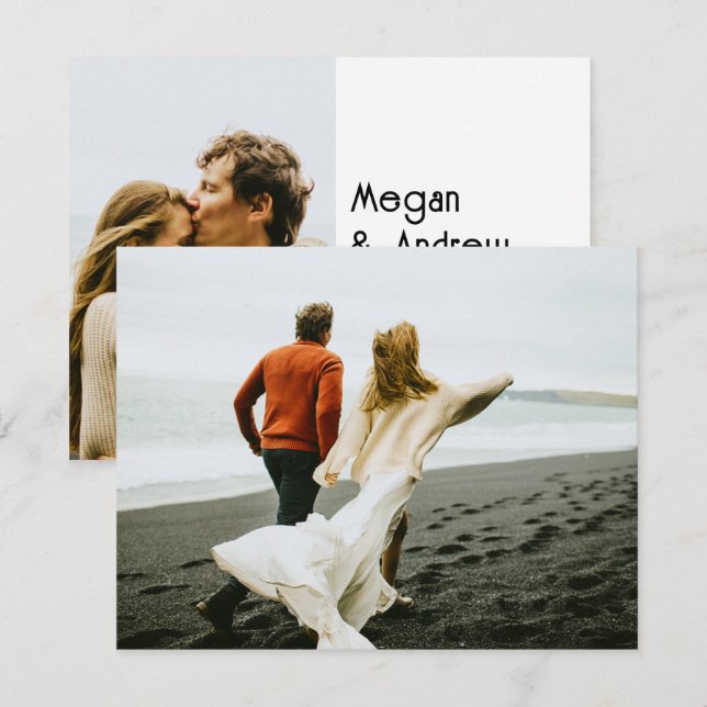 Modern chic poto wedding  invitation (Front/Back)