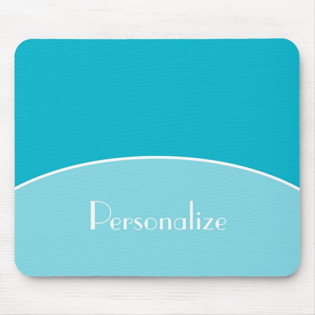 Modern Chic Professional Aqua Turquoise With Name Mouse Pad (Front)