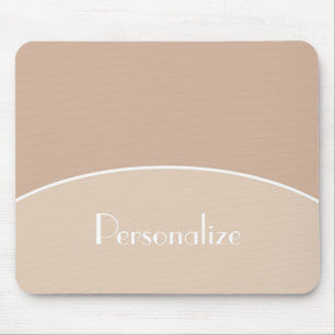 Modern Chic Professional Beige Tan With Name Mouse Pad