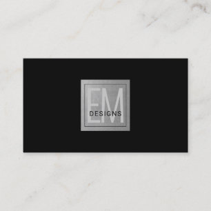 Modern Chic Professional Black & Silver Business Card