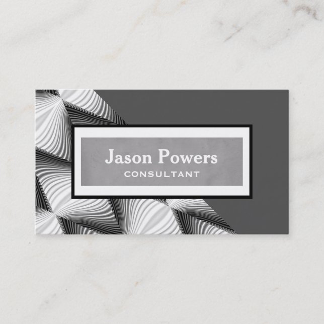 modern chic professional business card gray white (Front)
