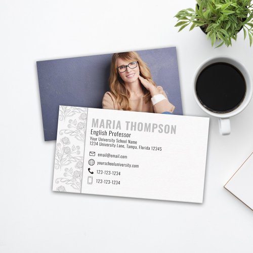 Modern Chic Professional Minimalist Floral Simple Business Card