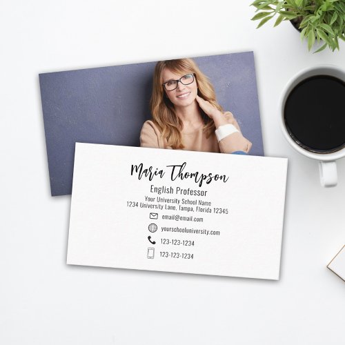 Modern Chic Professional Minimalist Photo Simple Business Card