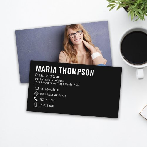 Modern Chic Professional Minimalist Simple Photo Business Card