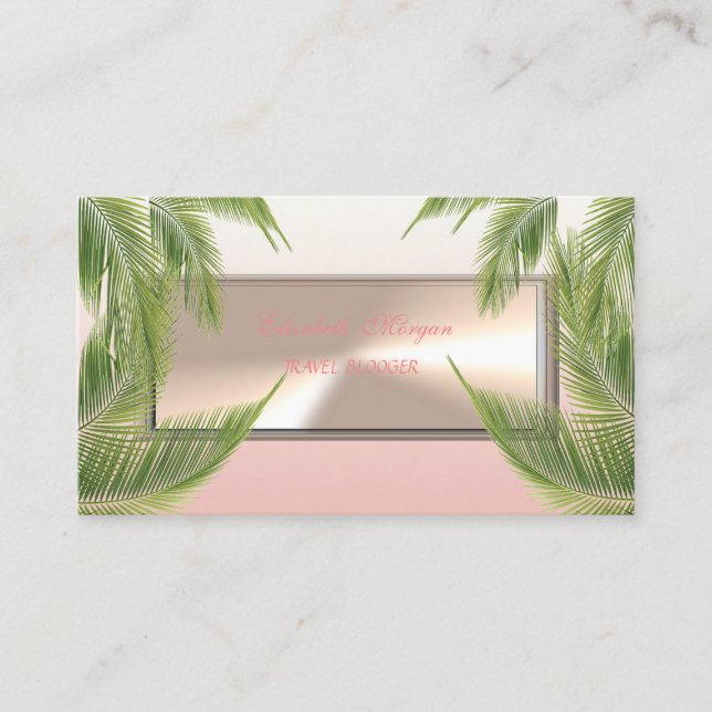 Modern Chic Professional ,Palm Leaves Business Card (Front)