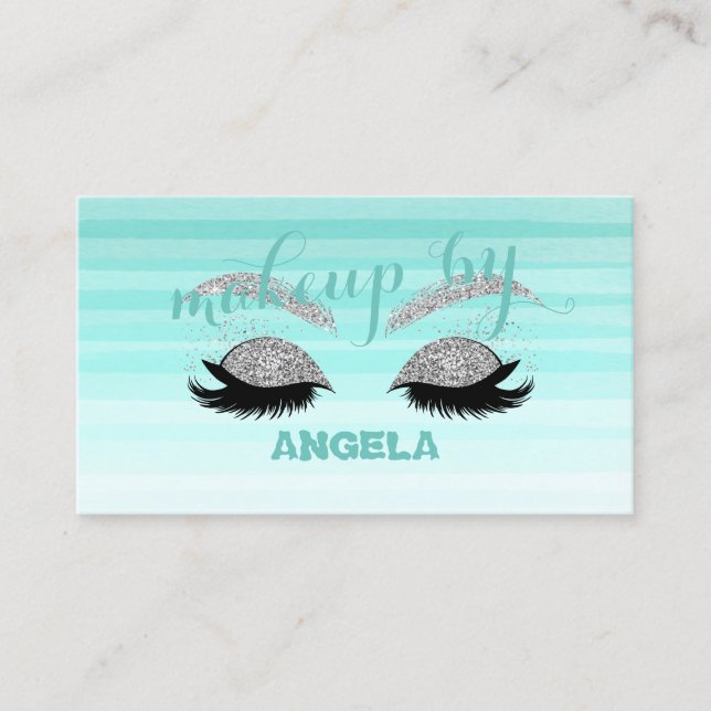 Modern Chic Proffesional Faux Lashes-Makeup artist Business Card (Front)