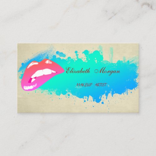 Modern Chic Proffesional Lips _Makeup artist Business Card
