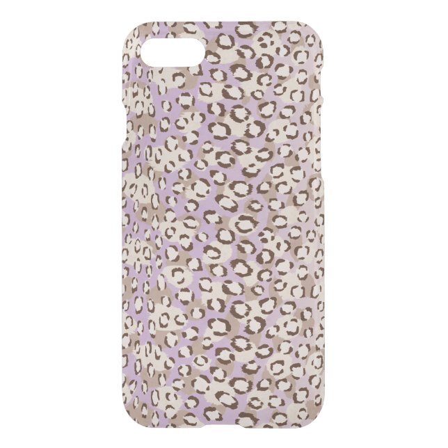 Modern chic purple cheetah print pattern uncommon iPhone case (Back)
