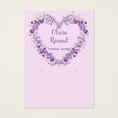 Modern chic purple floral earring display card