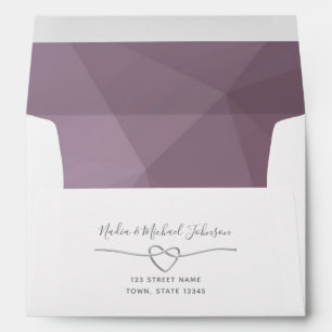 Modern Chic Purple Wedding Envelope