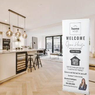 Modern Chic QR Code Open House Sign for Realtor