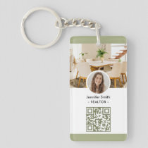 Modern Chic Real Estate Marketing QR Code Keychain
