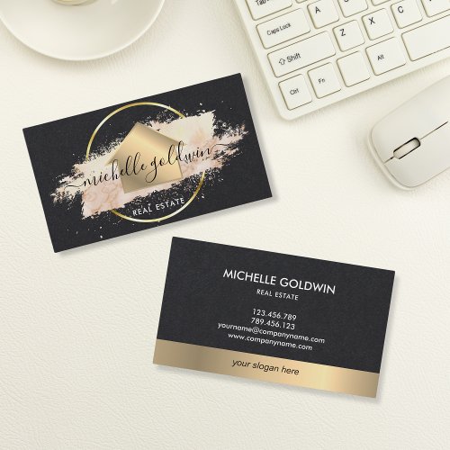 Modern Chic Real Estate Professional House Busin Business Card