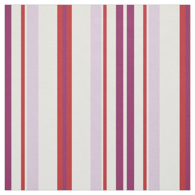 Modern chic red and purple stripes fabric (Swatch)