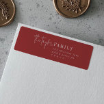 Modern Chic | Red Family Return Address Label<br><div class="desc">These modern chic red family return address labels are perfect for a stylish holiday card or any personal mailing. This simple boho design features classic sophisticated calligraphy in traditional rustic red and white. These labels can be used for Christmas cards, party invitations, a special event or any time you need...</div>