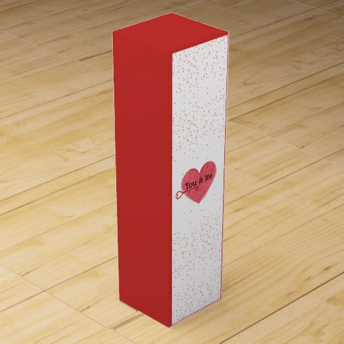 Modern Chic Red Heart  Love Key Valentines Day Wine Box