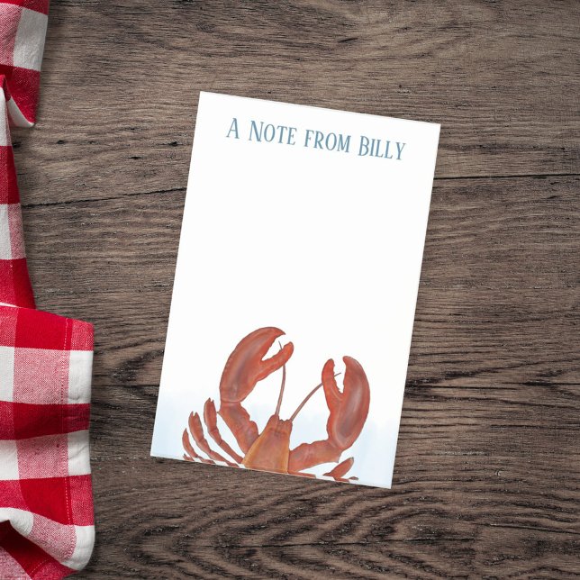 Modern Chic Red Lobster Seafood Whimsical Simple Post-it Notes (Creator Uploaded)
