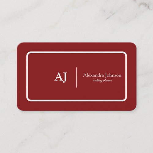 Modern Chic Red Monogram Stylish Trendy Business Card
