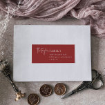Modern Chic | Red Recipient Guest Address Labels<br><div class="desc">These modern chic red recipient guest address labels are perfect for stylish wedding invitations, holiday cards and more. This simple boho design features classic sophisticated calligraphy in traditional rustic red and white. Customize each label with the name and address of your guests. 21 labels per sheet. Add each sheet that...</div>