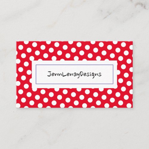 Modern Chic Red White Polka Dots Pattern Business Card