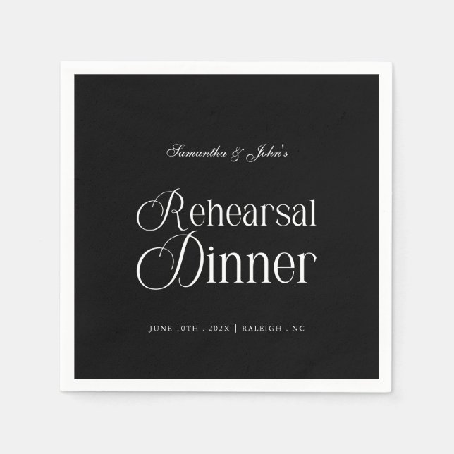  Modern Chic Rehearsal Dinner Napkins (Front)