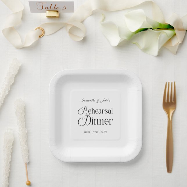  Modern Chic Rehearsal Dinner Paper Plates (Wedding)