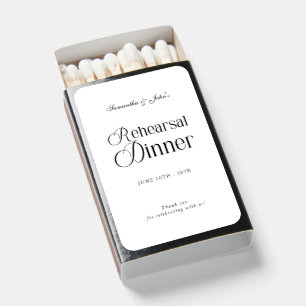 Modern Chic Rehearsal Dinner Thank You Matchboxes