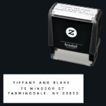 Modern Chic Return Address Sans Serif  Self-inking Stamp<br><div class="desc">Simple return address self inking rubber stamp. Created with curly script and modern font for the address. Add a first,  last or full names to suit your needs. Stamp save the dates,  wedding invitations,  housewarming party invites and everyday mail. A sweet little gift for anyone with a new address.</div>