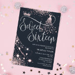 Modern Chic Rose Gold Glitter Sweet 16 Invitation<br><div class="desc">Modern Chic Rose Gold Glitter Sweet 16 Invitation</div>