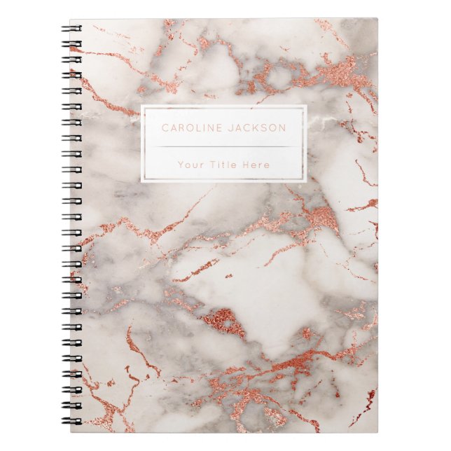 modern chic rose gold marble notebook (Front)