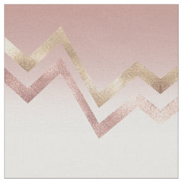 Modern Chic Rose Gold Pink Chevron Gradient Fabric