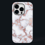 Modern Chic Rose Gold White Marble Stone Pattern Case-Mate iPhone 14 Pro Case<br><div class="desc">Modern, chic, elegant, and girly faux printed rose gold and white simple marble stone pattern. ***IMPORTANT DESIGN NOTE: For any custom design request such as matching product requests, color changes, placement changes, or any other change request, please click on the "CONTACT" button or email the designer directly at lafemme.art@gmail.com. You...</div>