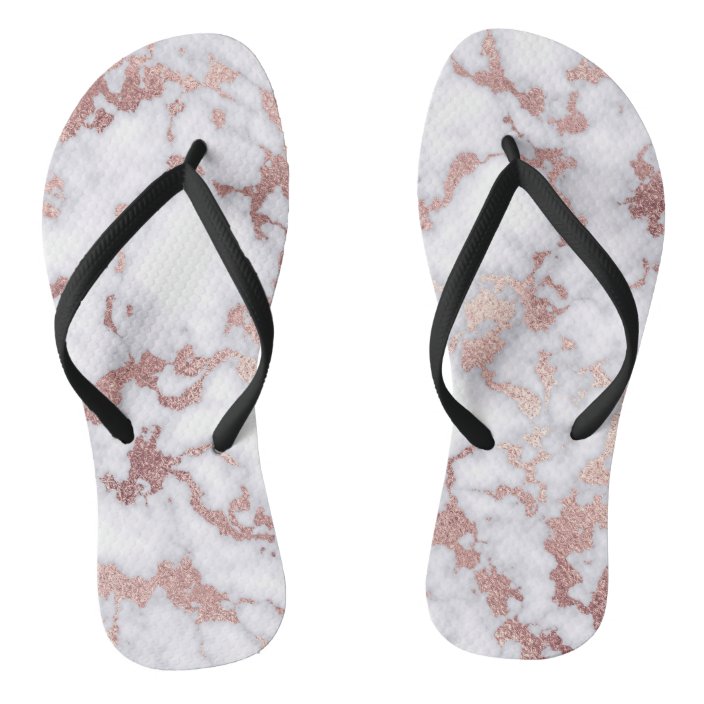 flip flops gold and white