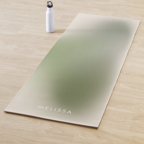 Modern Chic Sage Green Ombre Gradient Fitness  Yoga Mat