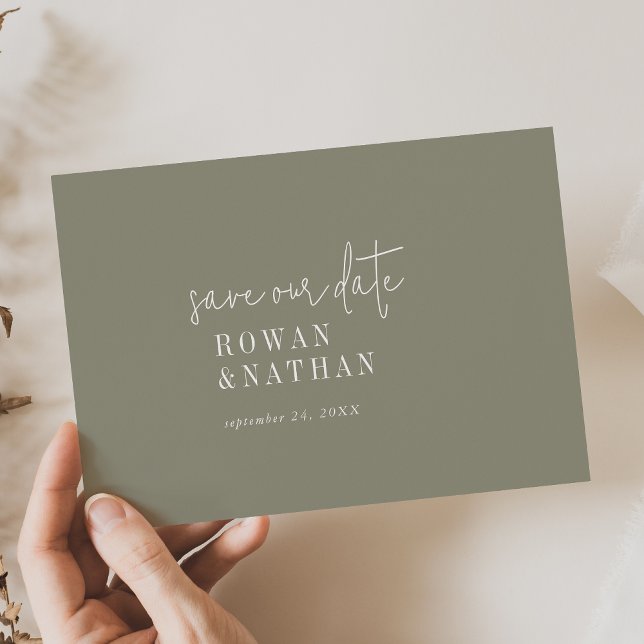 Modern Chic Sage Green Wedding Save The Date (Creator Uploaded)